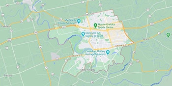 Map of Brantford, ON.