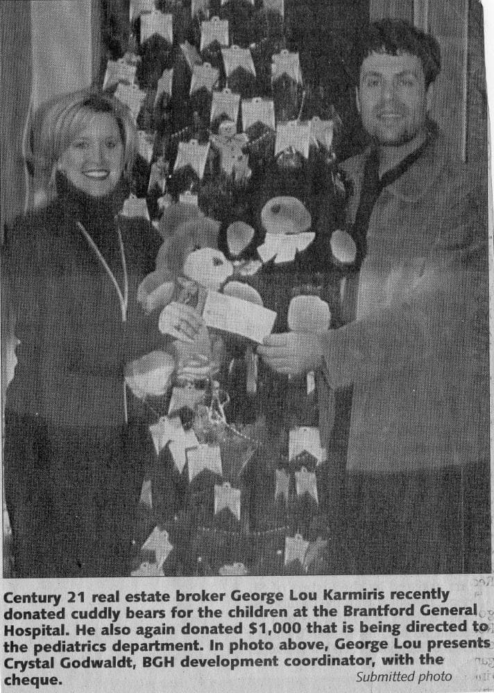 George Lou donates toys to children at the Brantford General Hospital